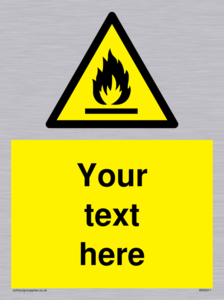 Custom flammable sign