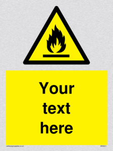 Custom flammable sign