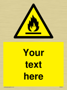 Custom flammable sign