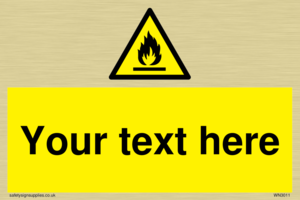Custom flammable sign