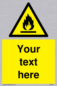 Custom flammable sign