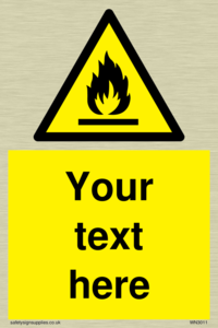 Custom flammable sign