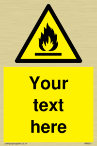 Custom flammable sign