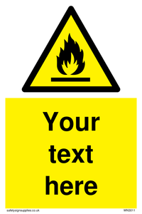 Custom flammable sign 
