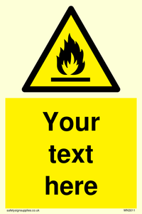 Custom flammable sign
