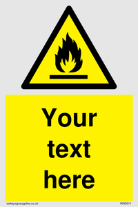 Custom flammable sign