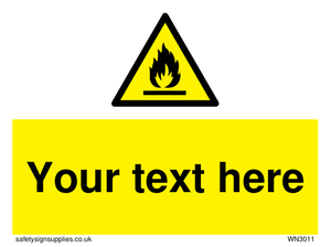 Custom flammable sign