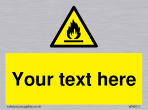 Custom flammable sign