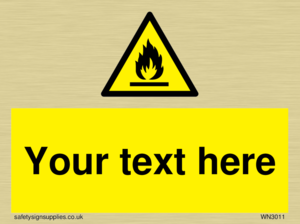 Custom flammable sign