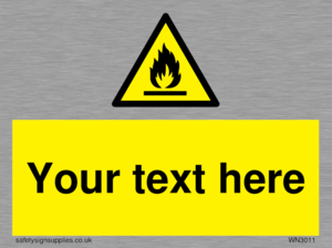 Custom flammable sign