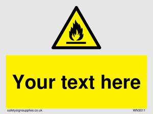 Custom flammable sign