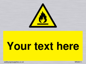 Custom flammable sign