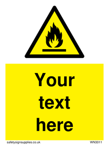 Custom flammable sign