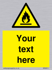 Custom flammable sign