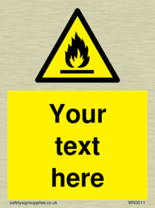 Custom flammable sign