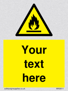 Custom flammable sign