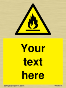 Custom flammable sign