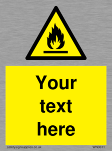 Custom flammable sign