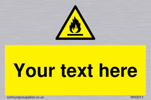 Custom flammable sign
