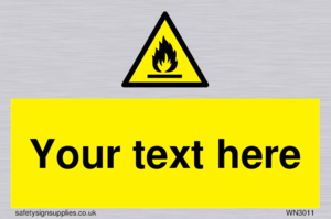 Custom flammable sign