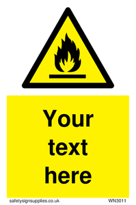 Custom flammable sign