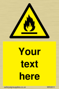 Custom flammable sign