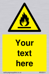 Custom flammable sign