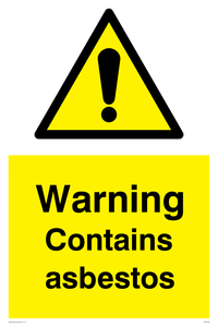 Warning Contains asbestos