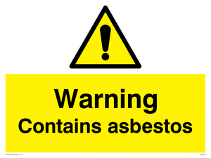 Warning Contains asbestos