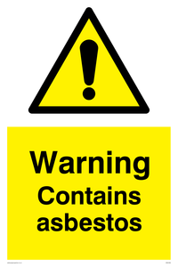 Warning Contains asbestos