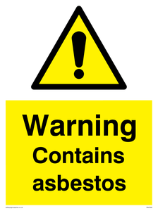 Warning Contains asbestos
