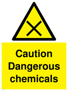 Warning Dangerous chemicals sign 
