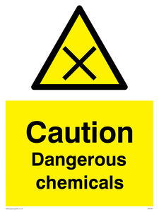 Warning Dangerous chemicals sign 