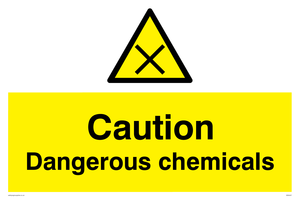 Warning Dangerous chemicals sign 