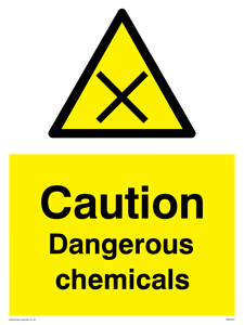 Warning Dangerous chemicals sign 