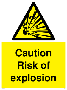 Caution Risk of explosion sign 