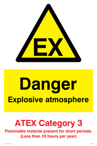 Danger explosive atmosphere ATEX Category 3