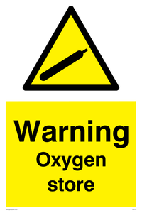 Warning Oxygen store Sign