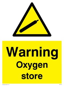 Warning Oxygen store Sign