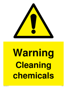 Warning cleaning chemicals sign 