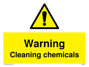Warning cleaning chemicals sign 