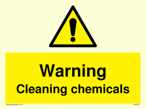Warning cleaning chemicals