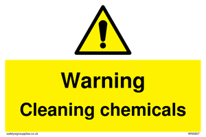 Warning cleaning chemicals sign 