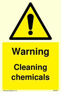 Warning cleaning chemicals