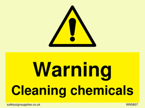 Warning cleaning chemicals