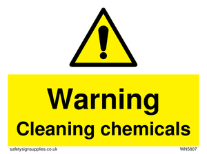 Warning cleaning chemicals