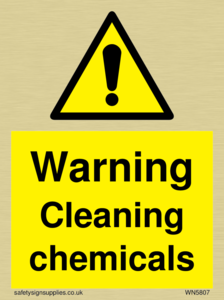 Warning cleaning chemicals