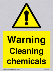 Warning cleaning chemicals