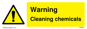 Warning cleaning chemicals sign 