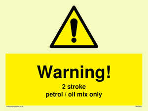 Warning 2 stroke Petrol/oil mix only